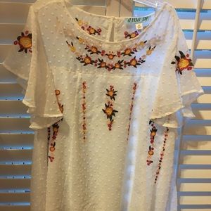 Romantic white embroidered top
